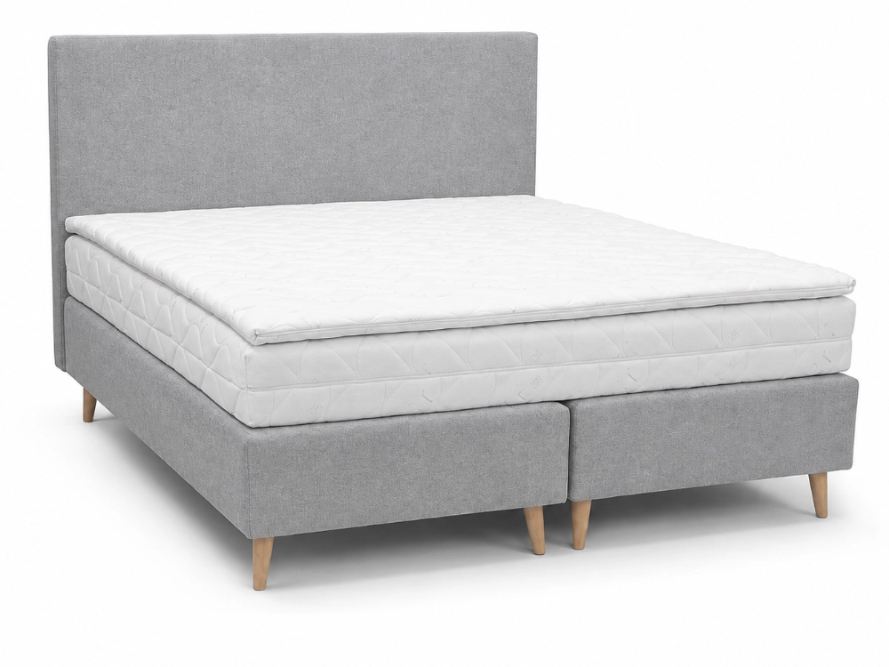 Voodi Royal Silver 180x200 extra tugev kontinentaalvoodi halli kangaga
